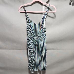 Olivaceous Vibrant Striped Dress
